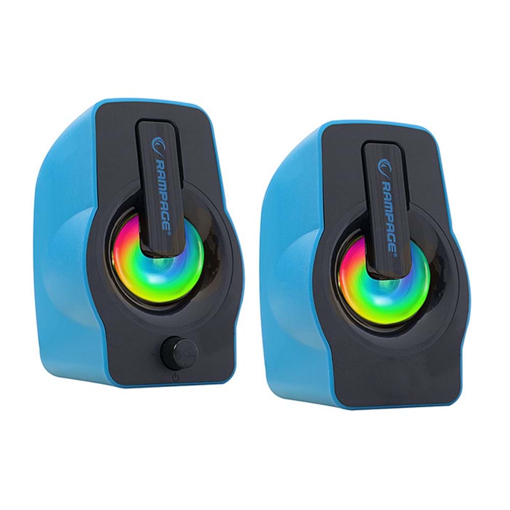 Hoparlör Speaker Usb 6W Rgb Ledli Rampage Falsetto RMS-G7 Mavi