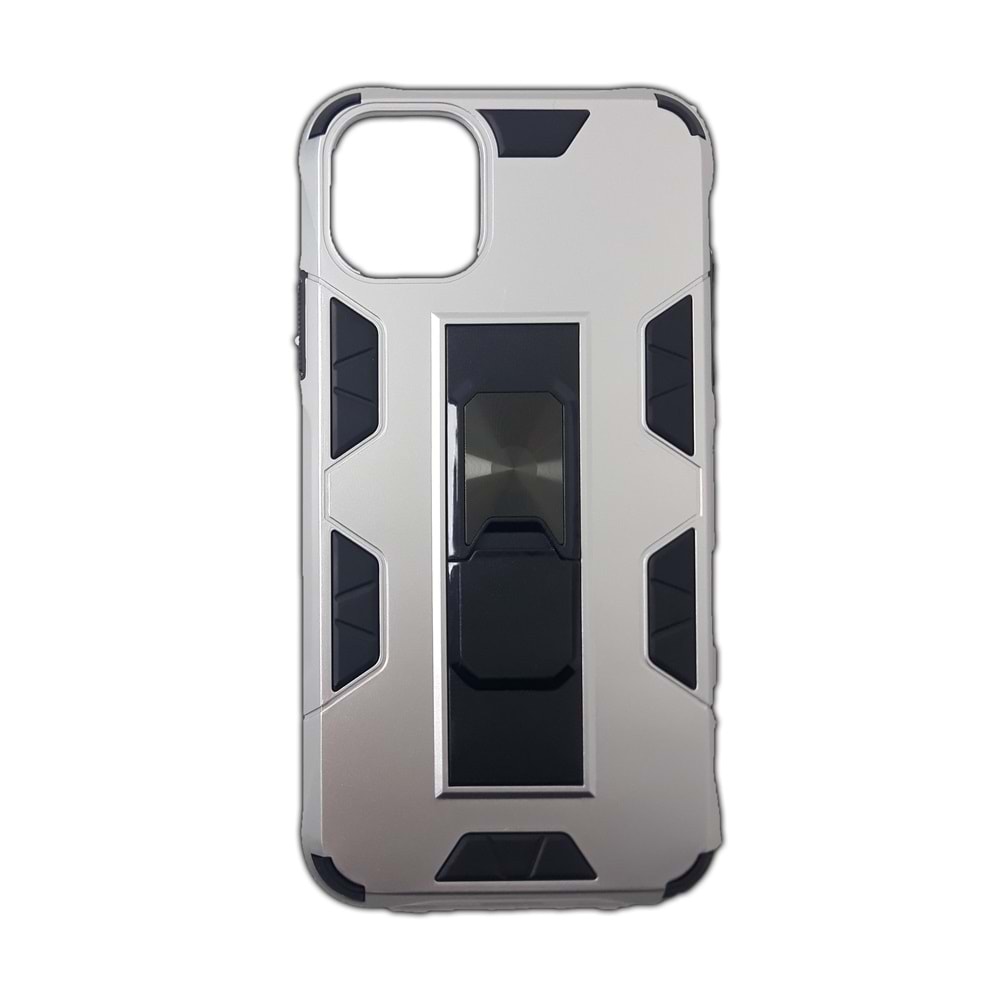 İphone 11 Pro Kılıf Standlı Yüzüklü Batch Silikon Gri