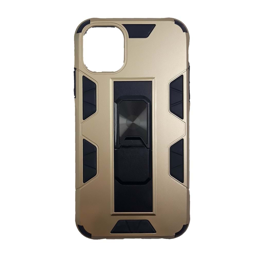 İphone 11 Pro Kılıf Standlı Yüzüklü Batch Silikon Gold