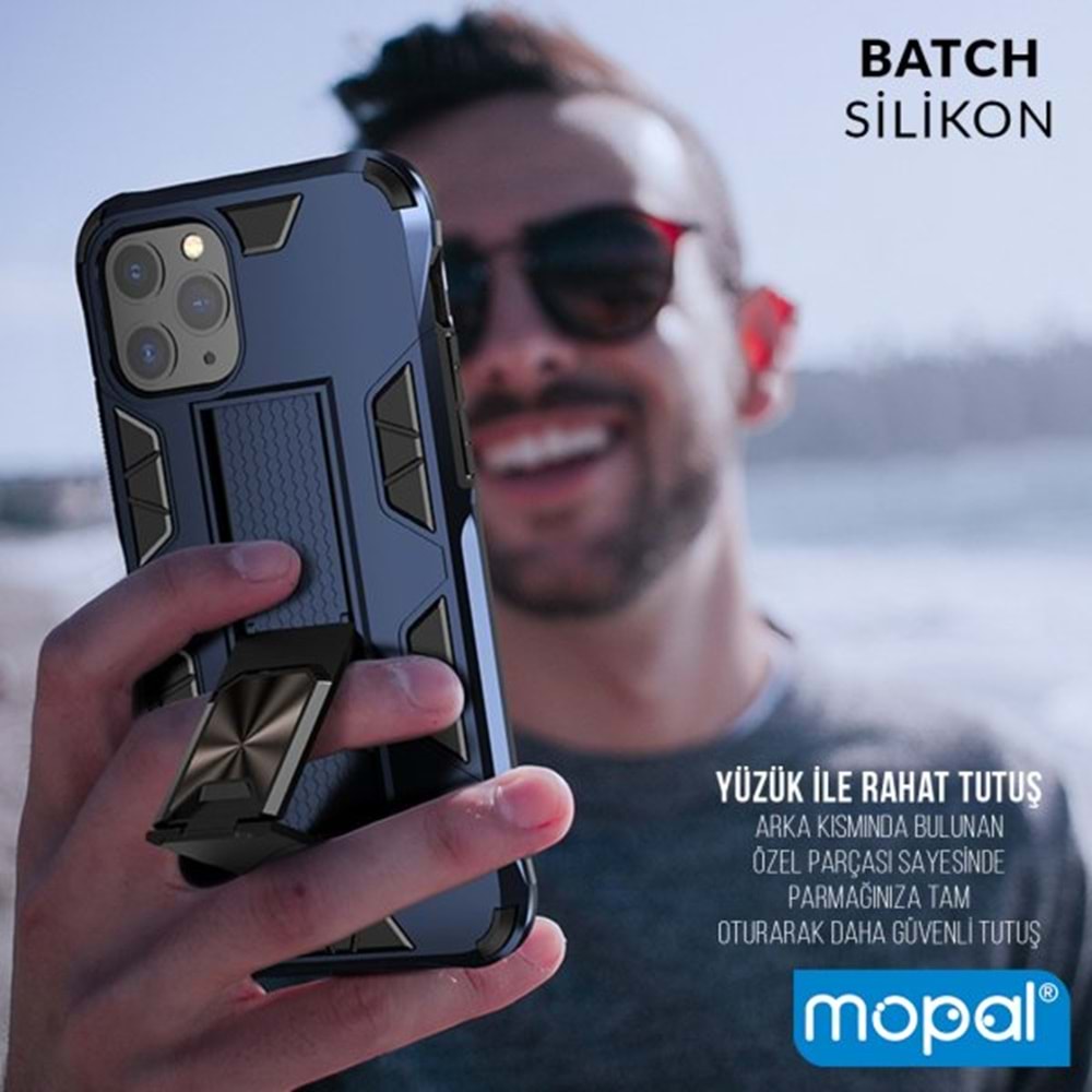 İphone 11 Pro Kılıf Standlı Yüzüklü Batch Silikon Rosegold