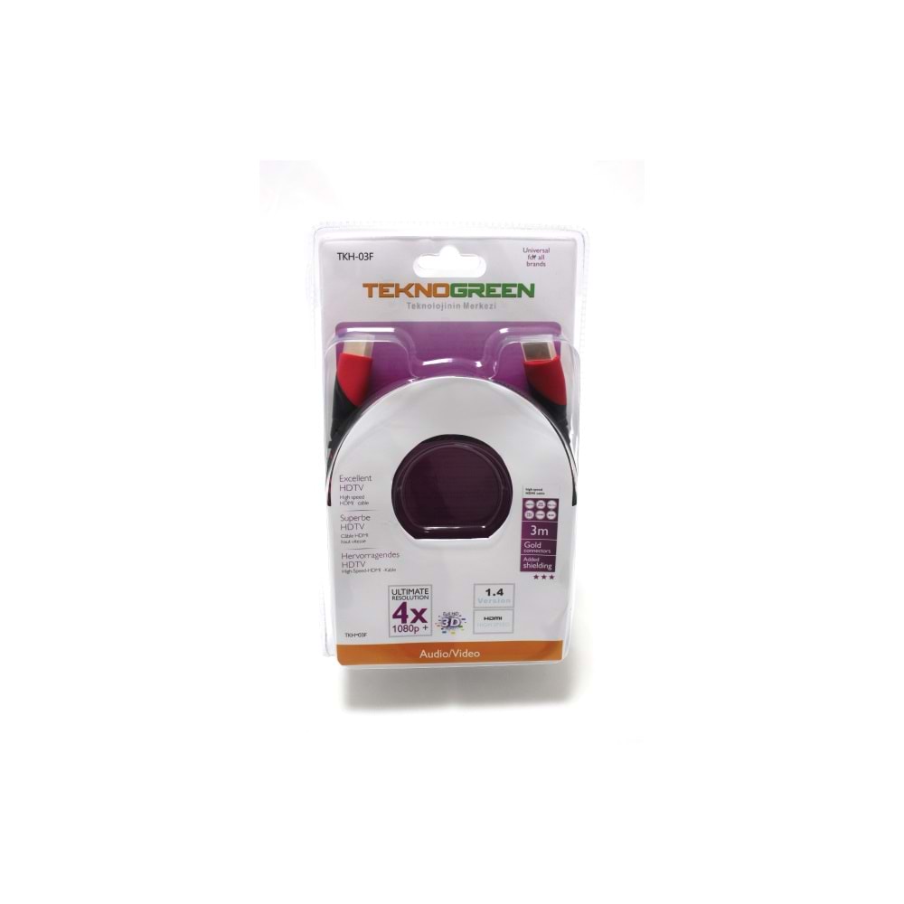 Hdmı Kablo 1.5 Metre Örgülü Teknogreen TKH-015F