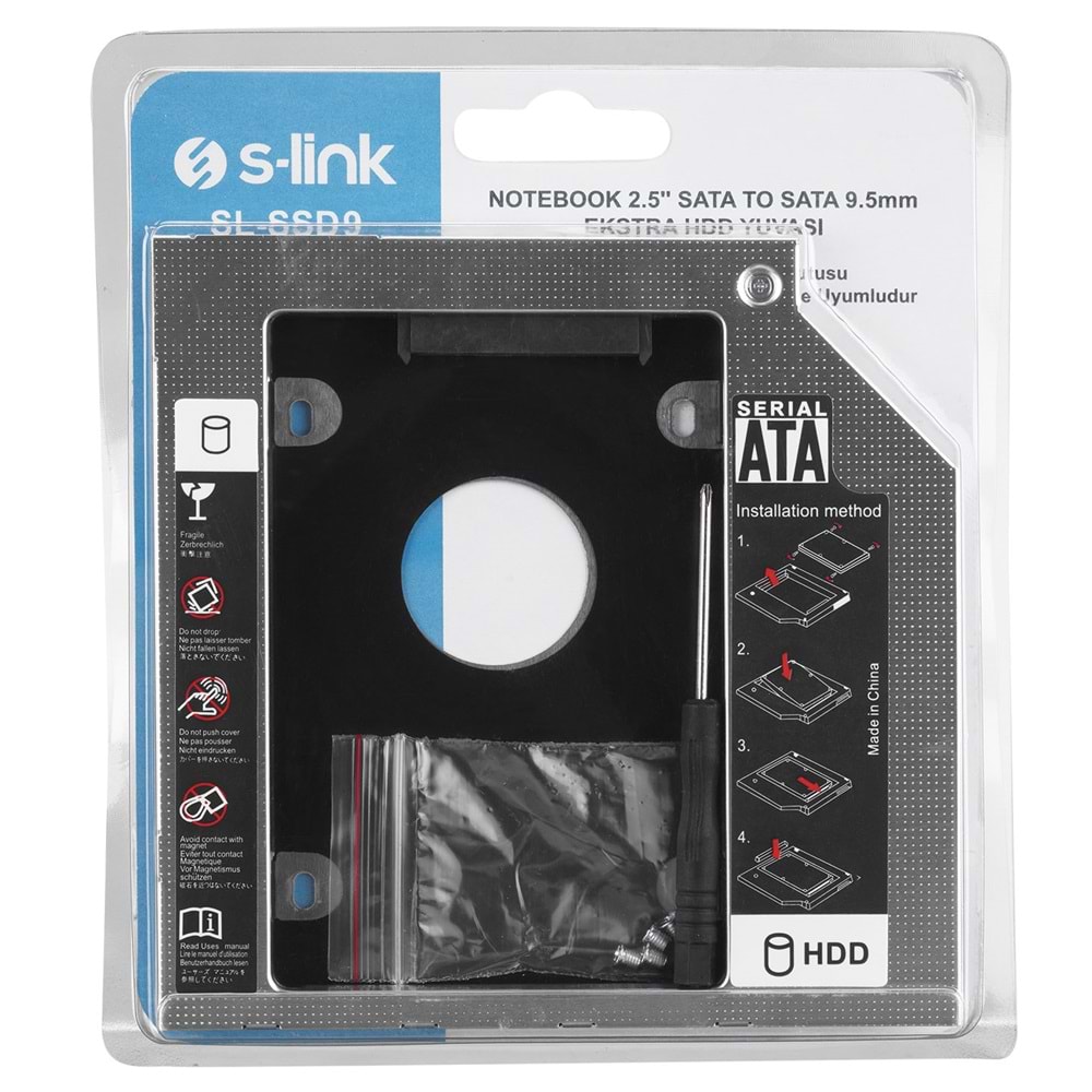 Hard Disk Dvd Kutusu Hdd Cady Slim 9.5 MM. S-Link SL-SSD9