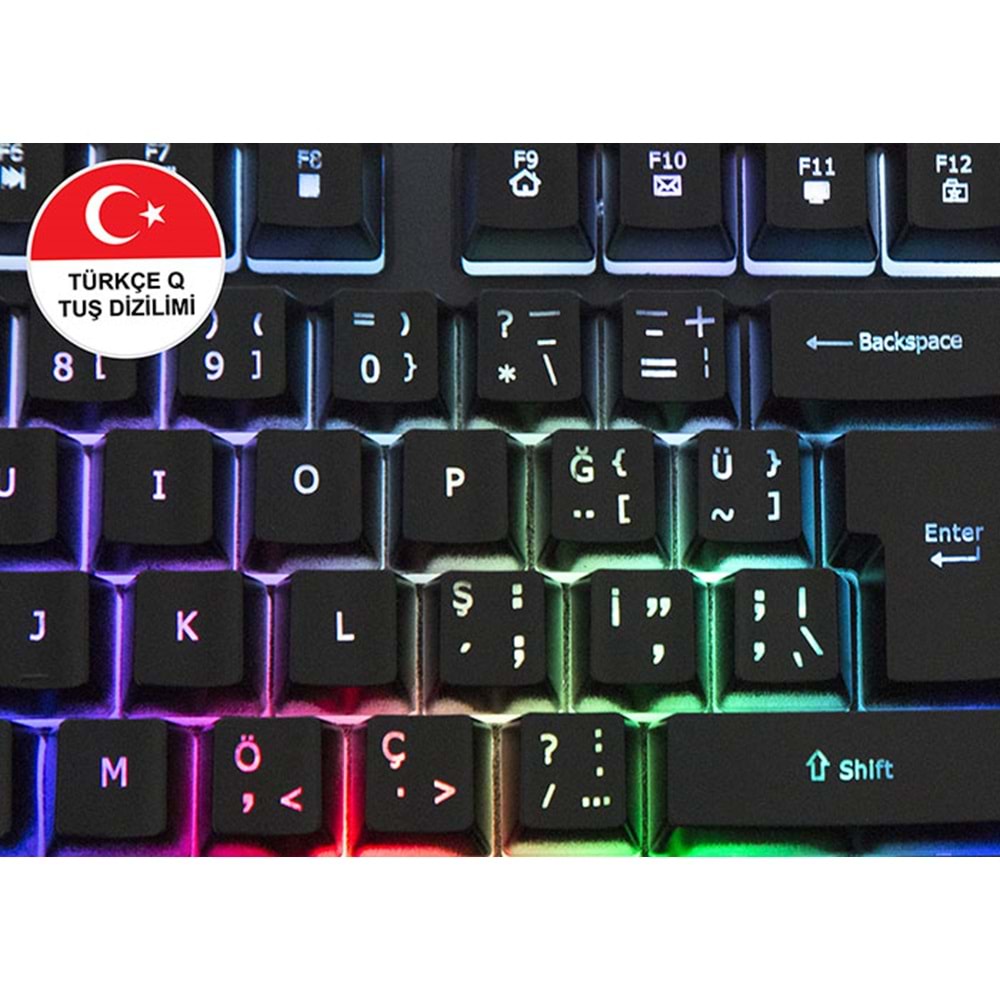 Klavye Q Oyuncu Gökkuşağı Aydınlatmalı Metal Everest KB-R800 METAFOR