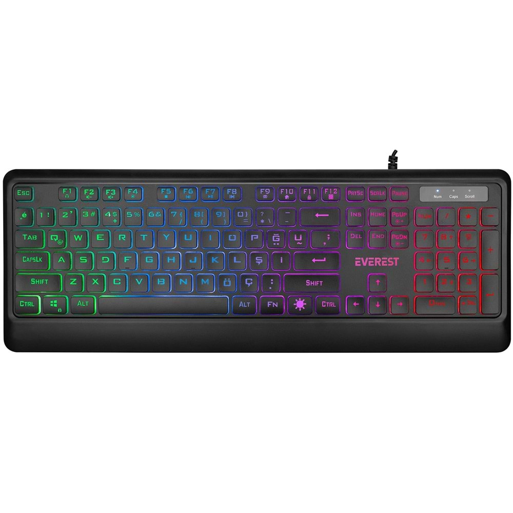 Klavye Mouse Set Oyuncu Rainbow Aydınlatmalı Everest KM-R59 FORZA PLUS