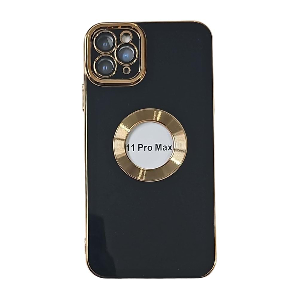 İphone 11 Pro Max Kılıf Lüx Lazer Gold Siyah
