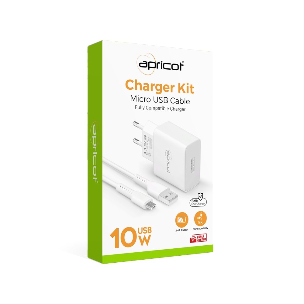 Şarj Aleti Takım Micro 2.4A Apricot APC-U210M