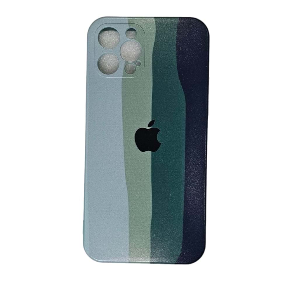 İphone 12 Pro Kılıf Logolu Lansman Gökkuşağı Yeşil