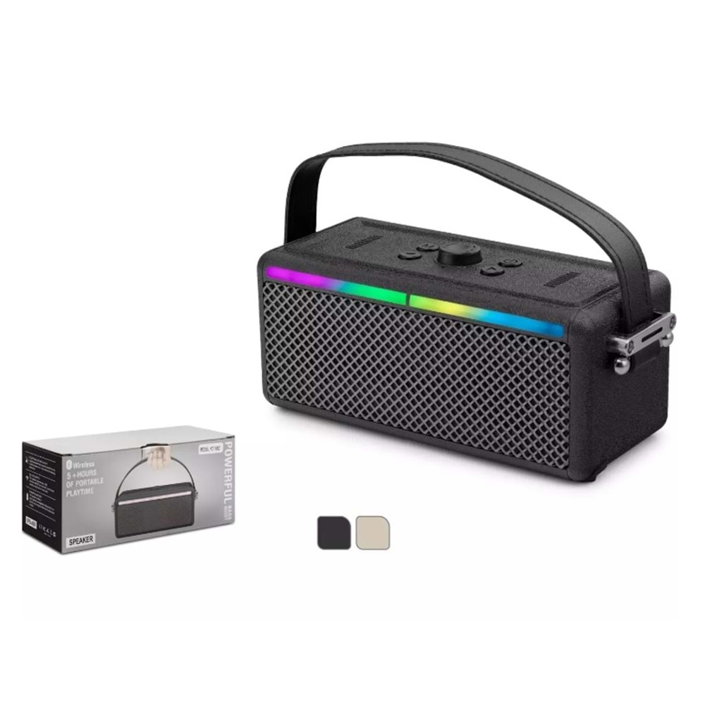 Bluetooth Hoparlör Usb-Sd Rgb Işıklı 185x78x78 Hadron M82