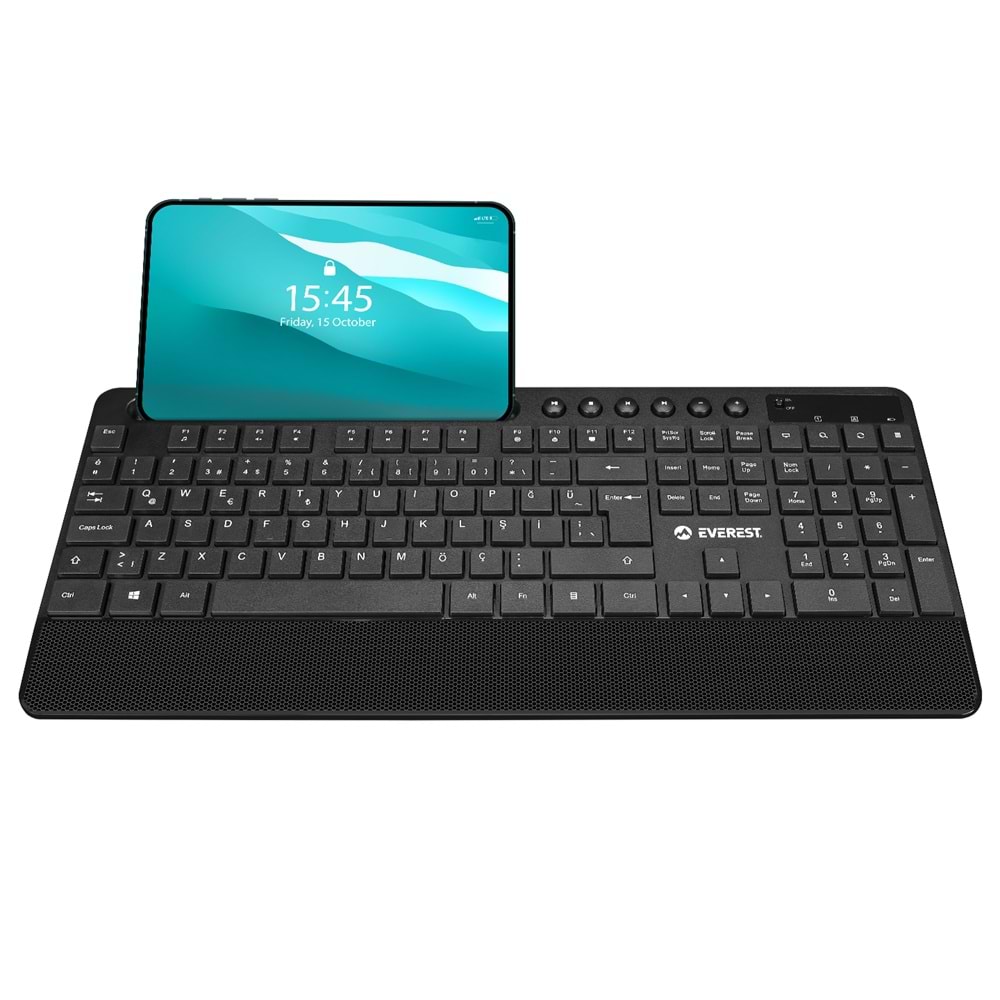 Klavye Mouse Set Kablosuz Q Multimedia Ve Telefon Standlı Everest KM-9676
