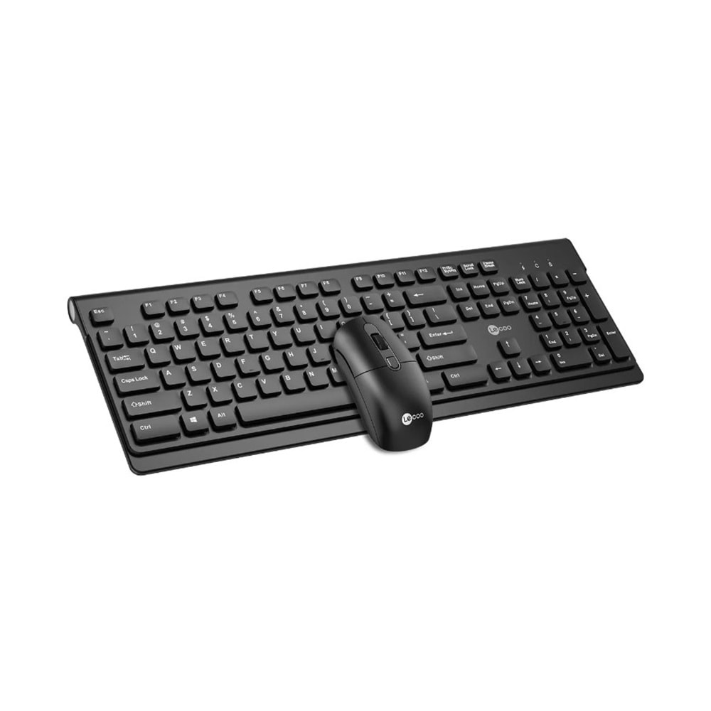 Klavye Mouse Set Kablosuz Türkçe Q Lenovo Lecoo KW203 Siyah