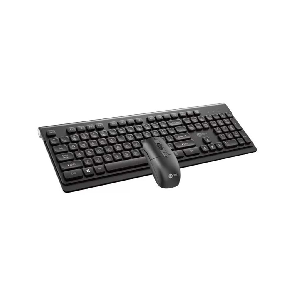 Klavye Mouse Set Kablosuz Türkçe Q Lenovo Lecoo KW203 Siyah