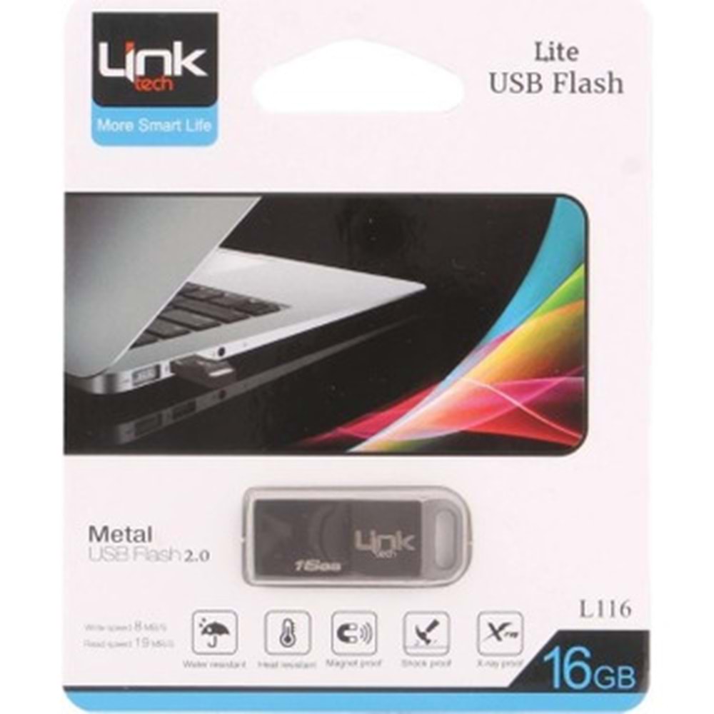 Flash Bellek 16 GB Metal Usb 2.0 Link Tech L116