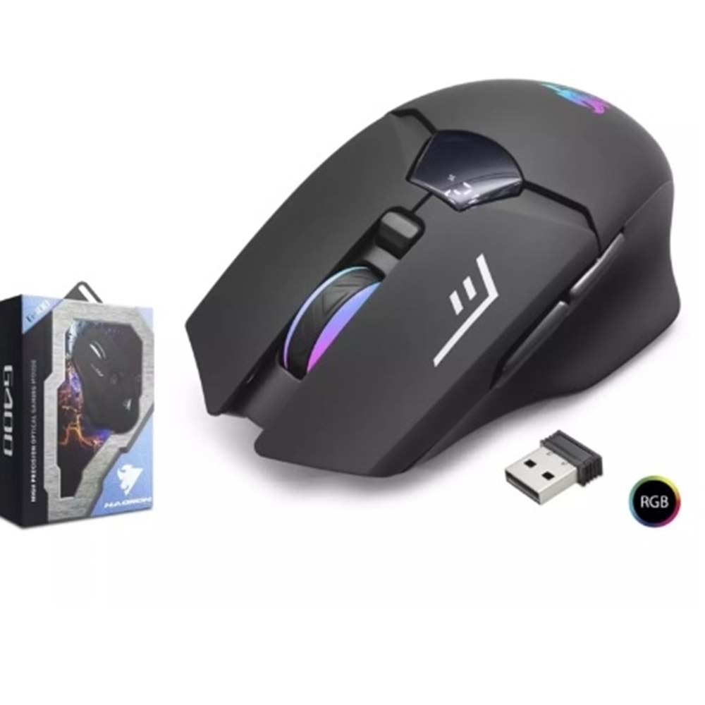 Mouse Oyuncu Bluetooth 1600 Dpi Ekran Göstergeli Rbg Şarjlı Hadron G400