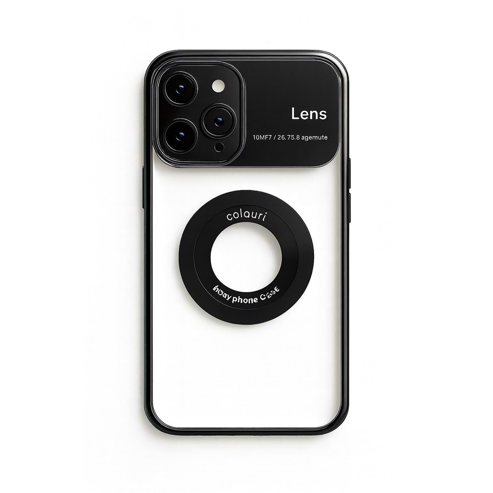 İphone 15 Pro Max Kılıf Kamera Korumalı Magsafe Colourl Siyah