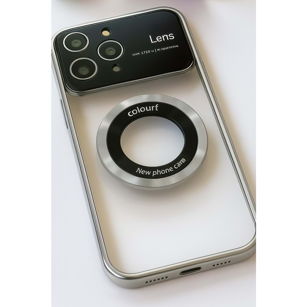 İphone 14 Pro Max Kılıf Kamera Korumalı Magsafe Colourl Gümüş