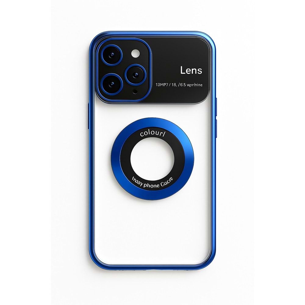 İphone 13 Pro Max Kılıf Kamera Korumalı Magsafe Colourl Mavi