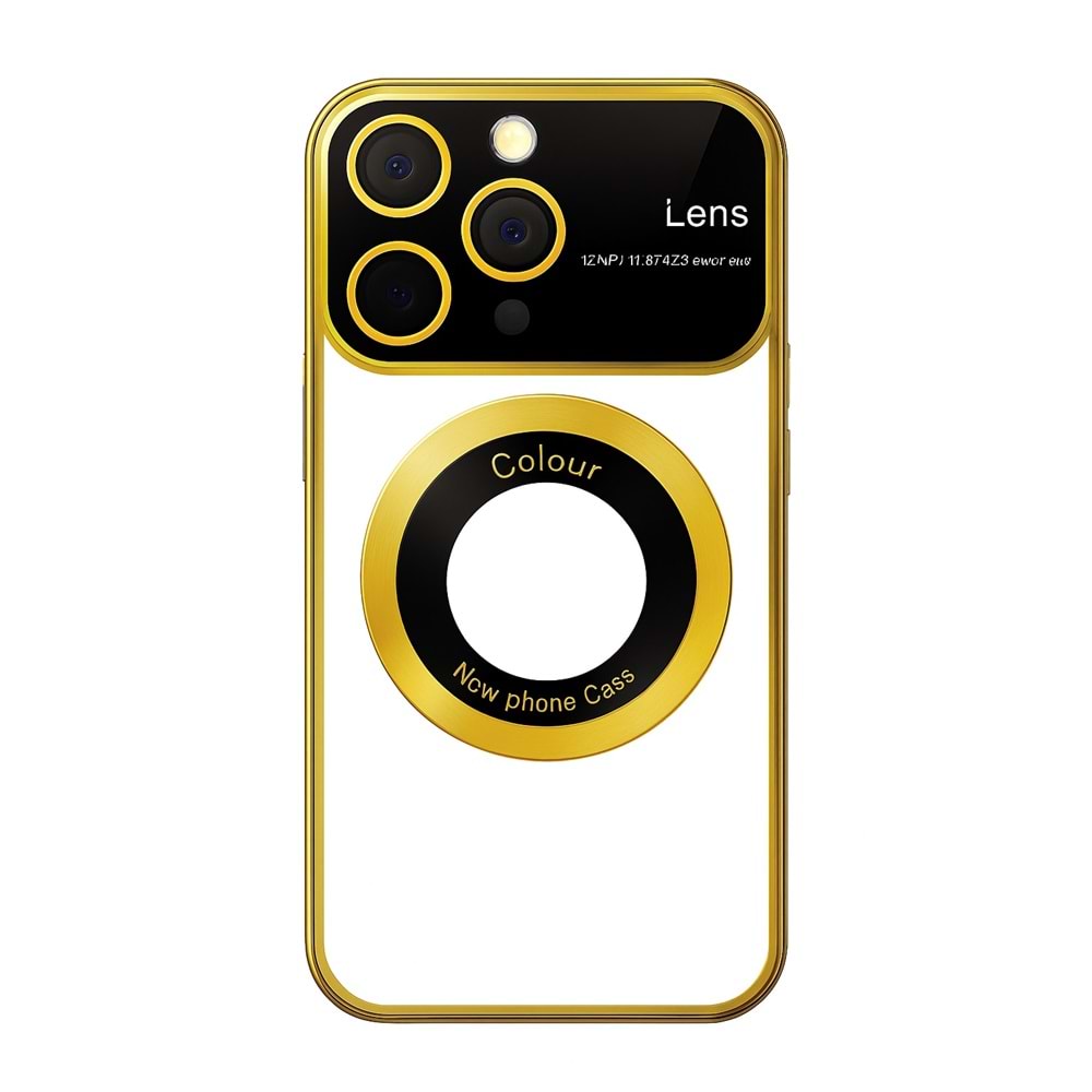 İphone 13 Pro Kılıf Kamera Korumalı Magsafe Colourl Gold