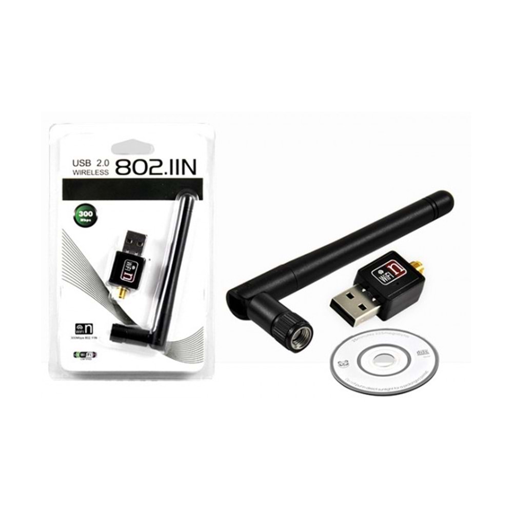 Wireless Adaptör 300 Mbps Antenli Platoon PL-9334