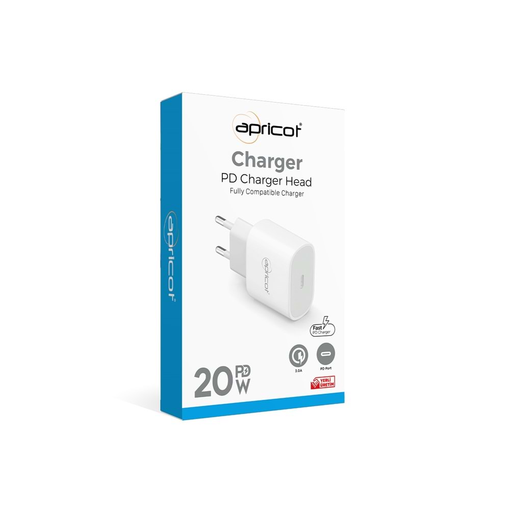 Şarj Kafa Type-C 20W Apricot APC-PD20