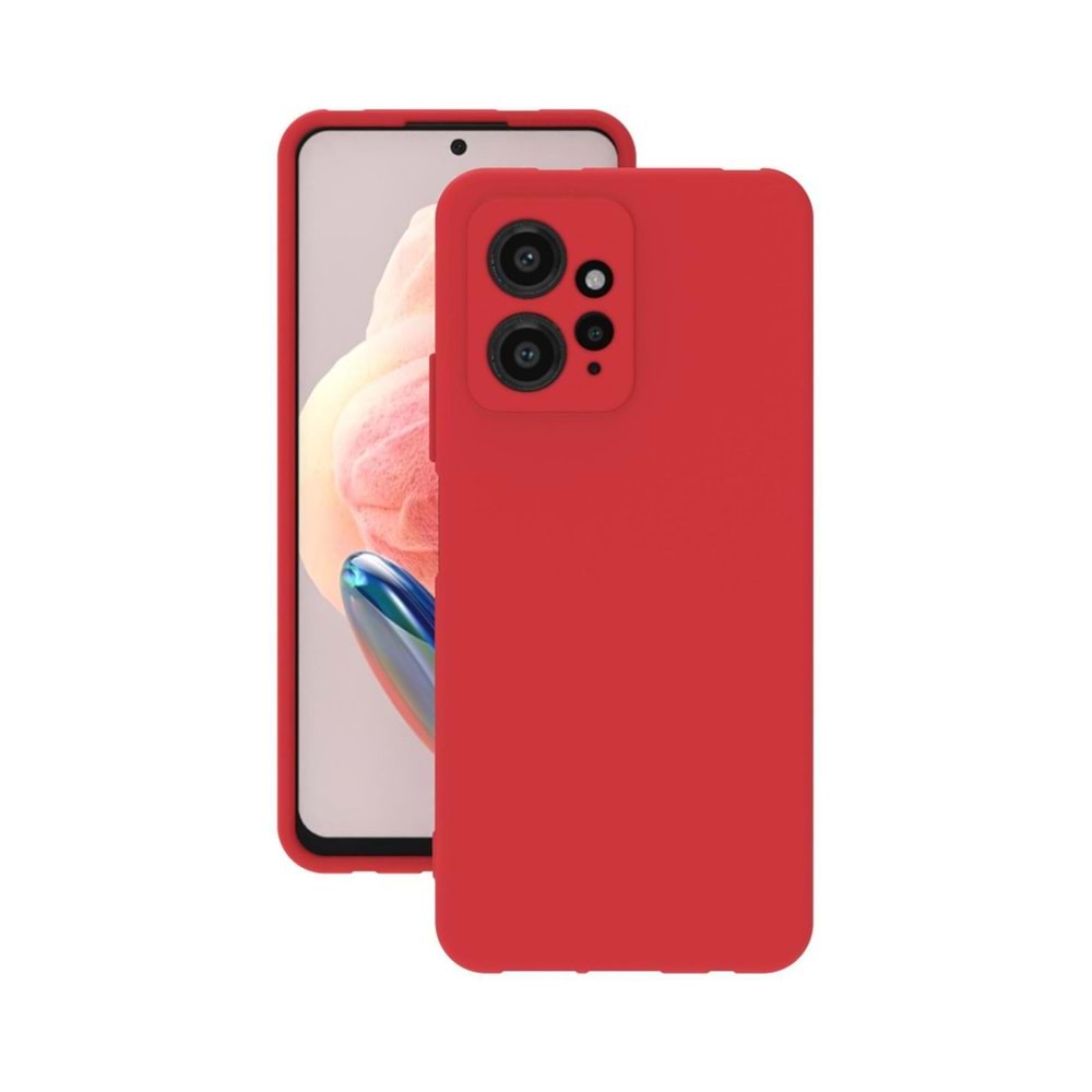 Kılıf Xiaomi Redmi Note 12 Rubber Silikon Kırmızı