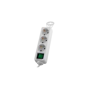 Priz 3 Lü 1.5 M Akım Korumalı S-link SL-SPG-F03 Beyaz