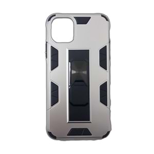 İphone 11 Pro Kılıf Standlı Yüzüklü Batch Silikon Gri