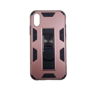 İphone X Ve XS Kılıf Standlı Yüzüklü Batch Silikon Rosegold