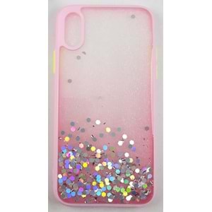 İphone X Ve XS Kılıf Novel Silikon Şeffaf Pembe