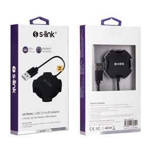 Usb Çoğaltıcı 4 Port Usb 2.0 S-link Swapp SW-U212 Siyah