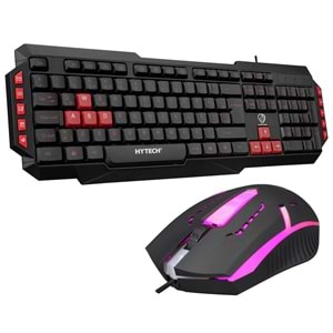 Klavye Mouse Set Q Oyuncu Kablolu Kırmızı Tuşlu Hytech HYK-46 GAMY COMBO