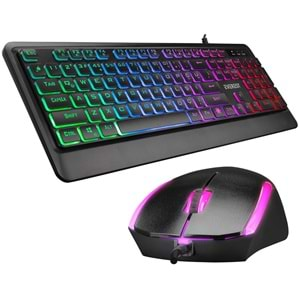 Klavye Mouse Set Oyuncu Rainbow Aydınlatmalı Everest KM-R59 FORZA PLUS