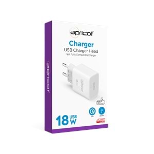 Şarj Kafa 18 W 3.4A Apricot APC-U310 Beyaz