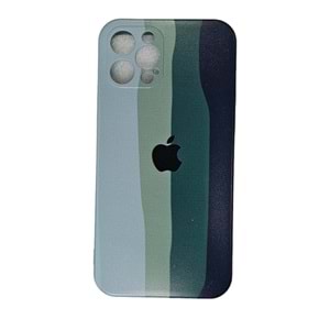 İphone 12 Pro Kılıf Logolu Lansman Gökkuşağı Yeşil