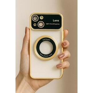 İphone 15 Kılıf Kamera Korumalı Magsafe Colourl Gold