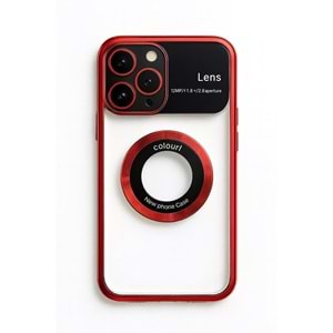 İphone 15 Pro Max Kılıf Kamera Korumalı Magsafe Colourl Koyu Kırmızı
