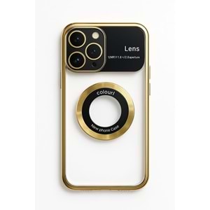 İphone 13 Pro Max Kılıf Kamera Korumalı Magsafe Colourl Gold