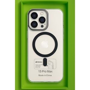 İphone 15 Pro Max Kılıf Kamera Korumalı Magsafe Şeffaf Buz Mavisi