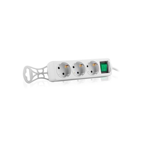 Priz 3 Lü 1.5 M Akım Korumalı S-link SL-SPG-F03 Beyaz