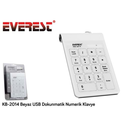 Klavye Numerik Dokunmatik Everest KB-2014 Beyaz