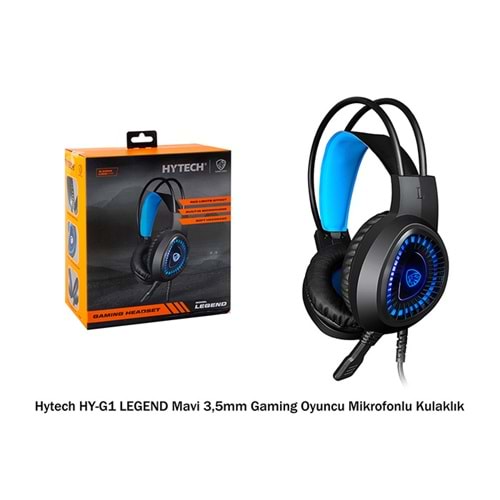 Kulaklık Mikrofonlu Oyuncu Ledli Hytech HY-G1 LEGEND Mavi