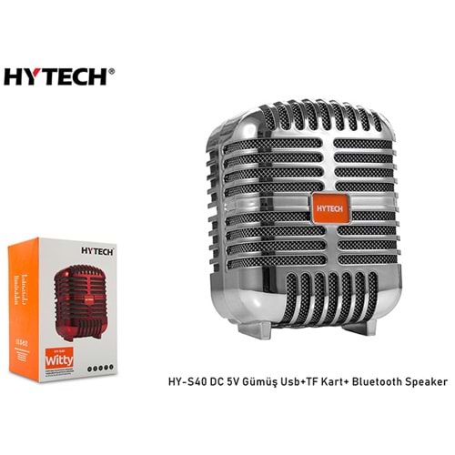 Hoparlör Müzik Kutusu Fm-Bluetooth-Usb-Sd Hytech HY-S40 Gümüş