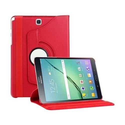 Tablet Kılıf Standlı Dönerli 9.7 İnç Mopal Samsung Tab S2 T815 Kırmızı