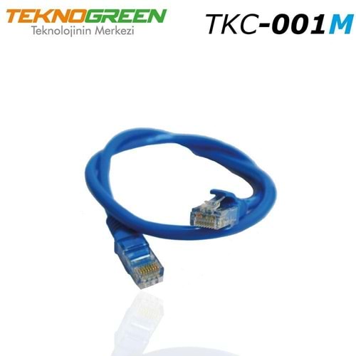 Ethernet Patch Kablo Cat 6 1 Metre Mavi Teknogreen TKC-001M