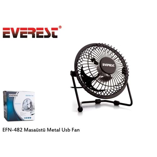 Fan Masaüstü Metal Siyah Usb Everest EFN-482