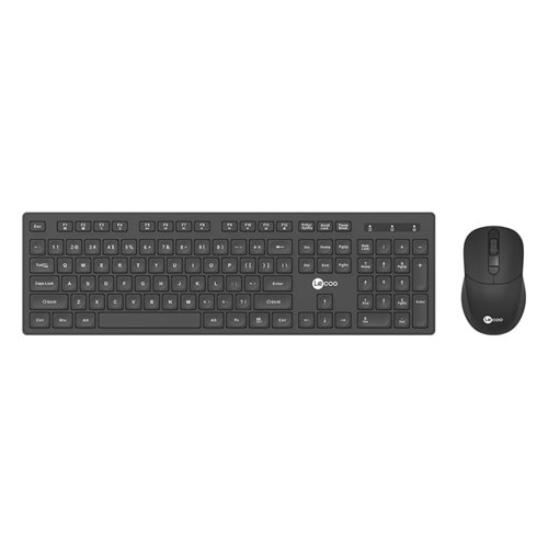 Klavye Mouse Set Kablosuz Türkçe Q Lenovo Lecoo KW201 Siyah