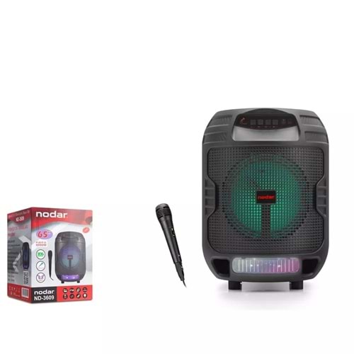 Bluetooth Hopartlör Işıklı Usb-Sd-Mikrofon 210X210X299 MM Nodar ND3609