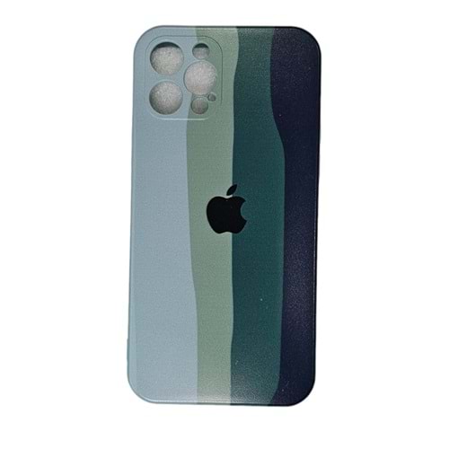 İphone 12 Pro Kılıf Logolu Lansman Gökkuşağı Yeşil