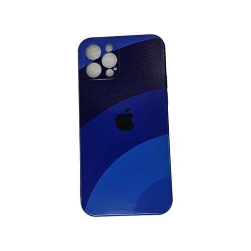 İphone 12 Pro Kılıf Logolu Lansman Gökkuşağı Mavi