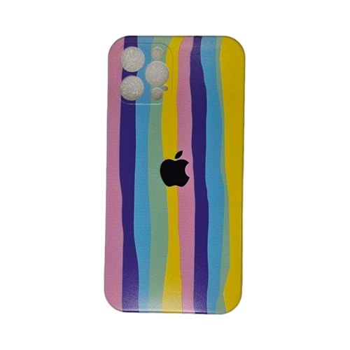 İphone 12 Pro Kılıf Logolu Lansman Gökkuşağı
