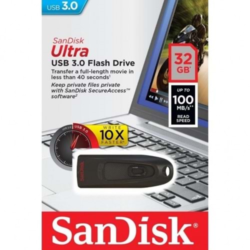 Flash Bellek 32 GB 3.0 Sandisk Ultra SDCZ48-032G-U46